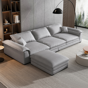 新品意式极简磨砂布沙发超宽坐深客厅现代简约小户型羽绒科技布艺