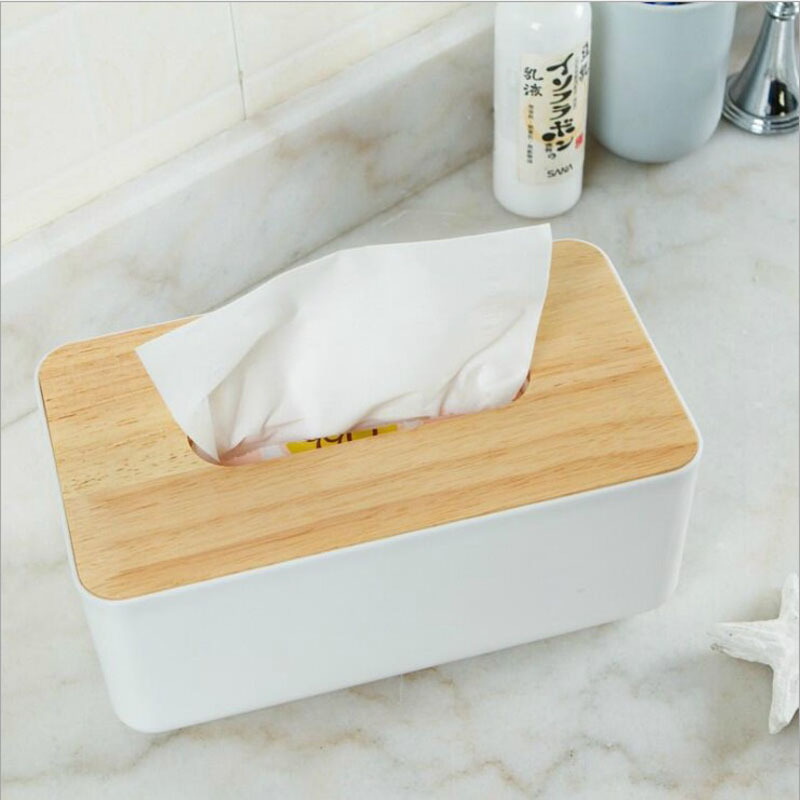 桔子家居日式木盖纸巾盒遥控器抽纸盒桌面木质卫生纸盒客厅木盖纸