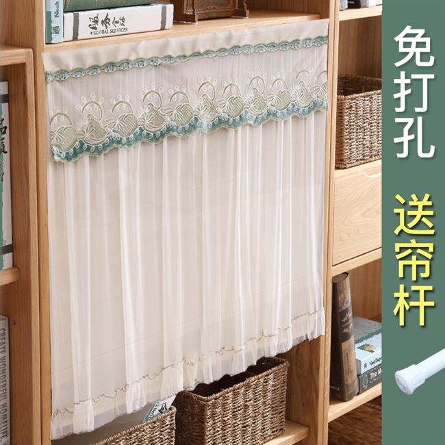 短窗帘免打孔小窗户卧室遮光布帘书柜拉帘卫生间飘窗简易橱柜帘