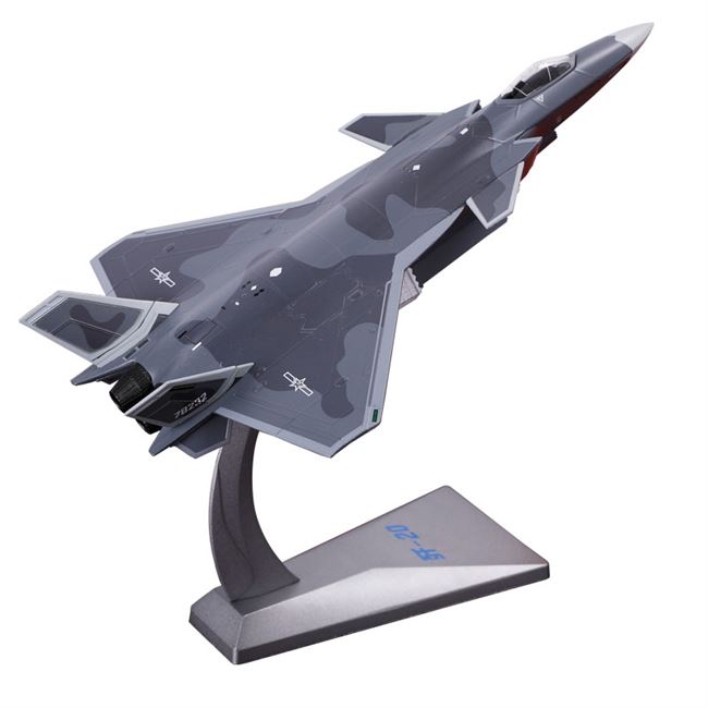 新1:100歼20模型威龙战机仿真合金模型j20隐形飞机模型军事收藏摆