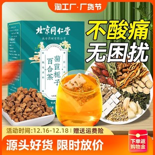 北京同仁堂菊苣栀子茶降葛根尿酸痠百合高的茶正品官方养生花茶包