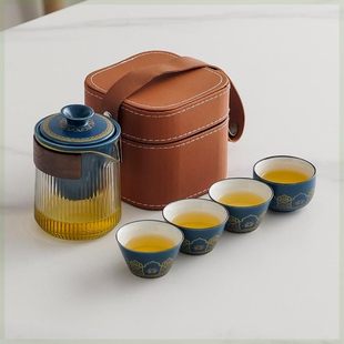 女士旅行茶具便携式一人高端套装玻璃防烫快客杯单人户外旅游茶壶