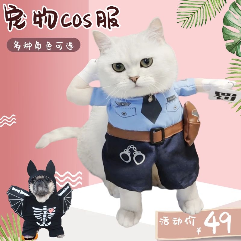 网红同款猫猫咪搞笑怪拿刀小八嘎够狗西高地小狗衣服穿的夏天边牧