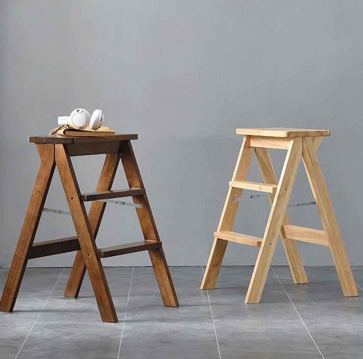 凳子家用板凳梯子两用折叠楼梯登子多功能高脚椅子全实木伸缩梯凳