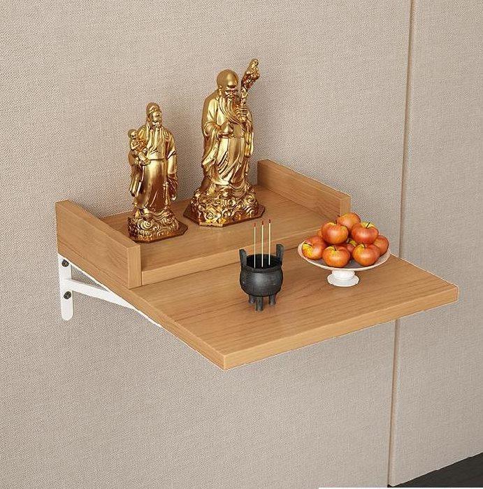 架子农村墙壁木质贡奉走廊神像佛祖神台供桌供台家用壁挂式佛龛