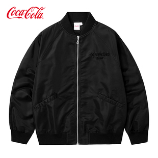 Coca-Cola/可口可乐外套男2024春秋季美式刺绣工装休闲飞行服夹克