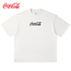 Coca-Cola/可口可乐 夏季短袖t恤白色情侣纯色纯棉体恤潮牌打底衫