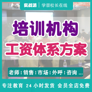 培训机构薪酬绩效考核制度整套 销售老师各岗位工资考核提成优惠