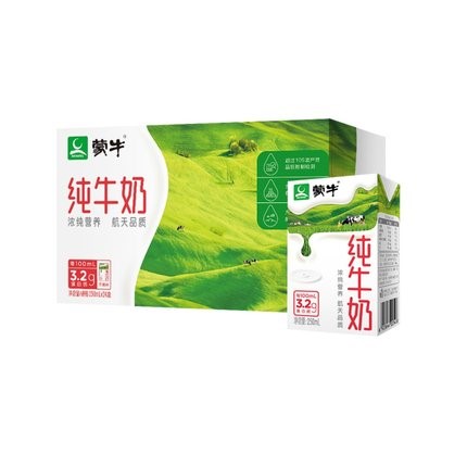 蒙牛全脂纯牛奶250ml*24盒整