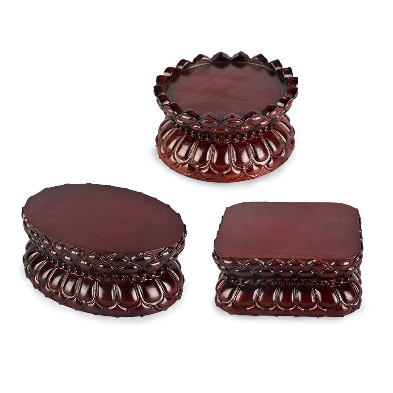 实木佛像莲花底座加高供奉观音菩萨底托椭圆形工艺品摆件香炉托架