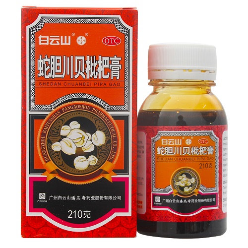 潘高寿蛇胆川贝枇杷膏210g*1瓶 咳嗽止咳化痰润肺祛痰药 枇杷露