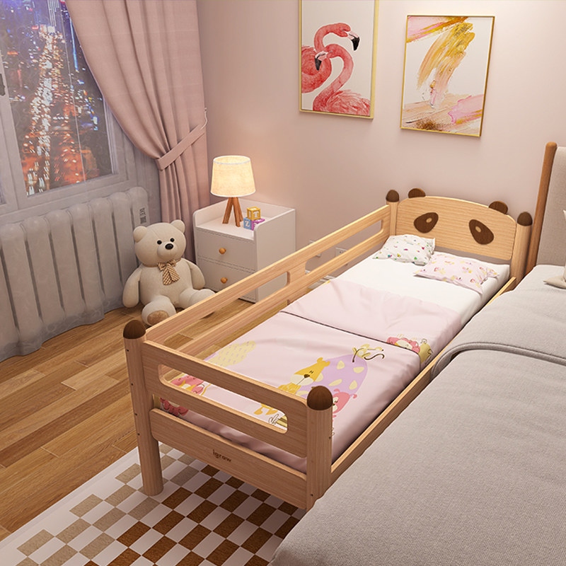 爱果乐拼接床儿童婴儿宝宝实木拼接神器小大床加床边床延宽男女孩