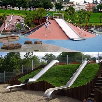 不锈钢滑梯定做户外大型儿童商场景区公园成人螺旋平板滑滑梯滑