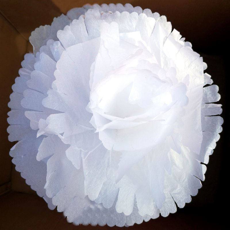 2020新款500朵 大白花灵车车头花纸花头殡葬丧事