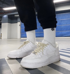 适配NikeAirForce1纯白空军一号AF1米白色棉麻圆形鞋带麻绳鞋绳