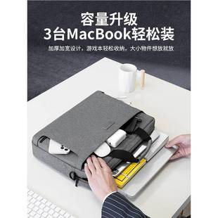 电脑包手提适用联想华为苹果游戏本15.6寸单肩包13戴尔男笔记本17