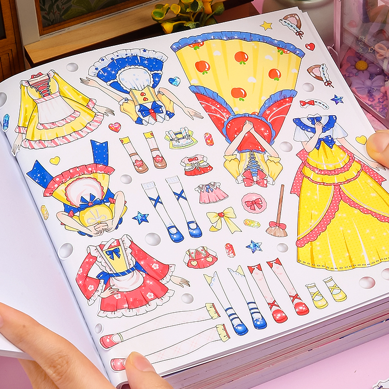 公主换装贴纸书女孩儿童天使元气贴纸3宝宝4贴画6岁益智女童玩具5