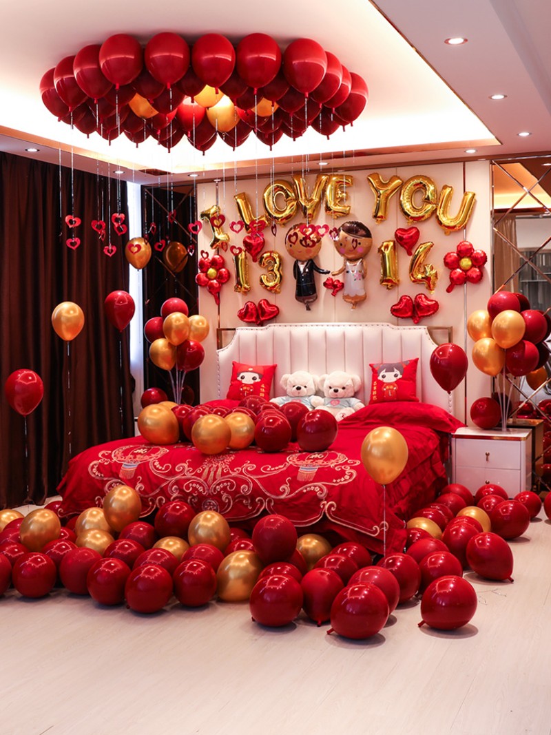 2021球房简置布单大气套装卧室床头背景墙气o婚拉花装饰男女方结