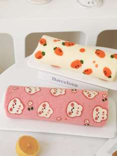 蛋糕卷图纸印花纸彩绘樱桃草莓柠檬图案28*28烤盘烘焙模具专用纸