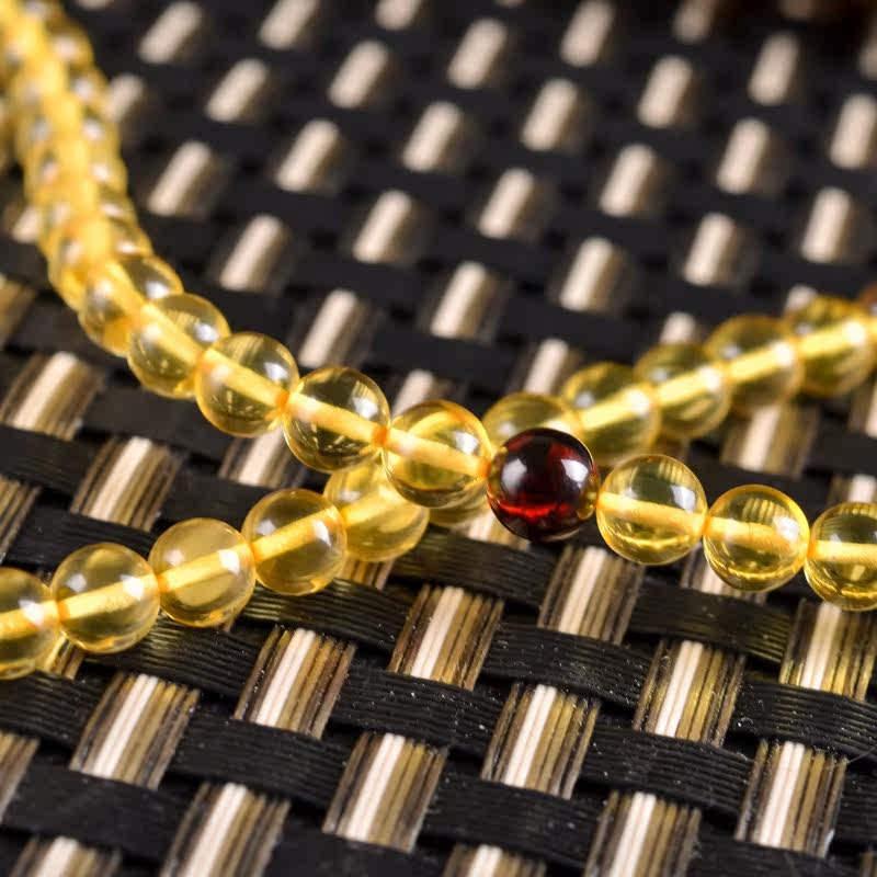 天然顶级金珀佛珠 6.19mm