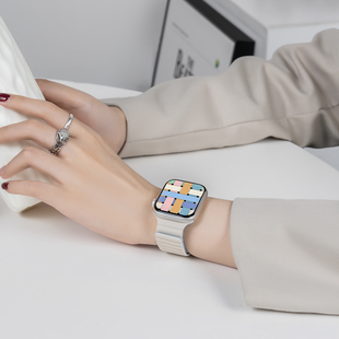 适用applewatch表带苹果手表iwatch全系列1-9/SE/ultra磁吸硅胶女生夏男运动创意时尚高级