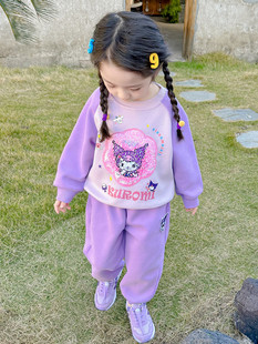 女宝宝库洛米套装春装洋气时髦儿童春季卫衣2三4到5五6岁女童衣服