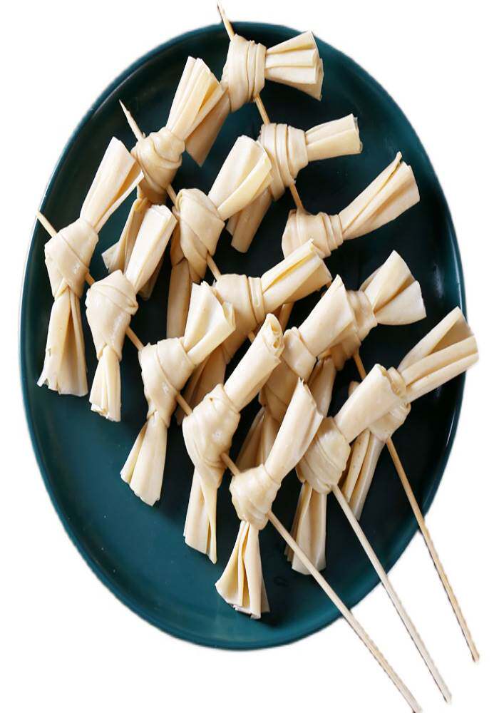 豆皮串豆干串腐竹结豆扣串豆制品干货豆皮结蛋白素肉斋菜山东特产