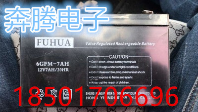 FUHUA蓄电池 6GFM-7AH 12V7AH消防安防应急 玩具车 门禁电梯电源