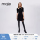 Maje Outlet经典款女装黑色设计感镂空短袖针织连衣裙MFPRO02581