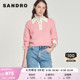 SANDRO Outlet女装法式粉色羊毛混纺短款针织衫毛衣SFPPU01728
