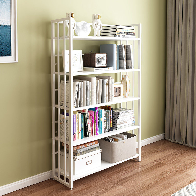 北欧儿童简易书架落地家用客厅多层收纳置物架室内卧室铁艺书柜