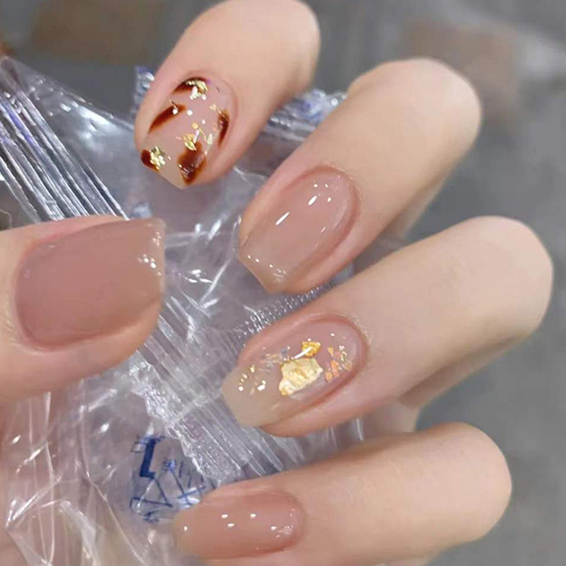 冰透裸色手工定制穿戴甲小红书网红爆款假指甲可拆卸甲片美甲贴片