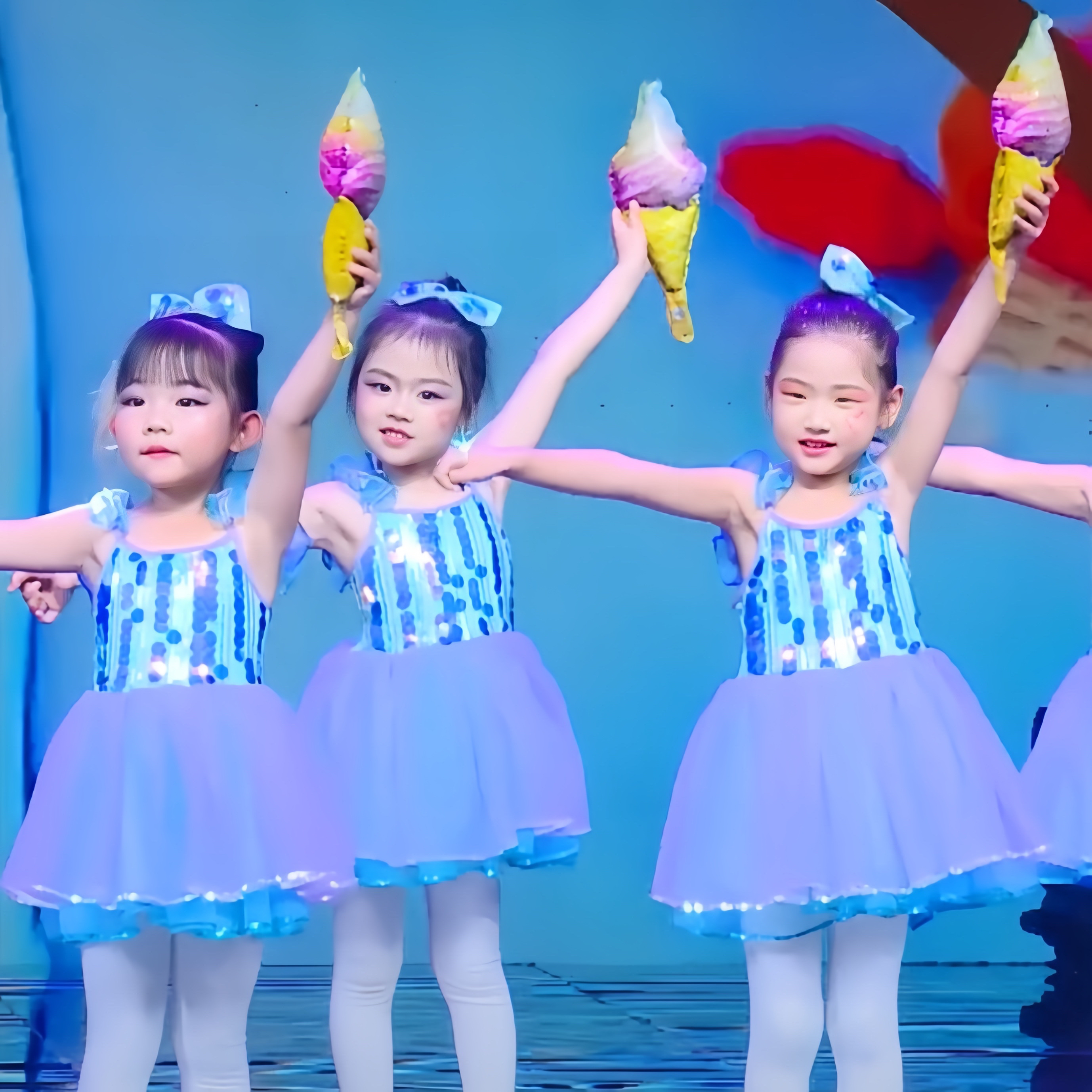 六一儿童节表演服装蓬蓬裙幼儿舞蹈冰淇淋的味道演出服小雪糕道具