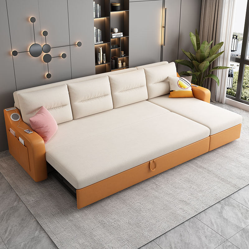 免洗科技布沙发床多功能小户型客厅坐卧折叠两用双三人沙发床贵妃