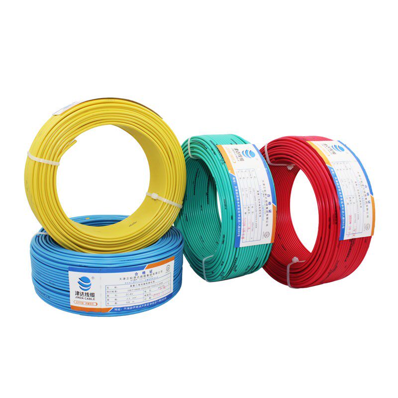 i津达线缆电线2.5国标q4电方纯铜芯家装家用1.5/6阻燃bvr单芯软平
