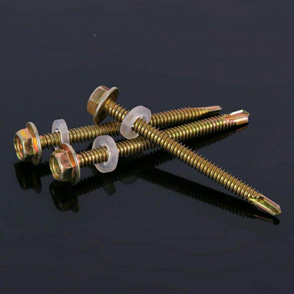 外尾角钻尾自攻螺丝钉筒兰自钻镀锌彩钢瓦钉子套s法燕尾钻六丝螺