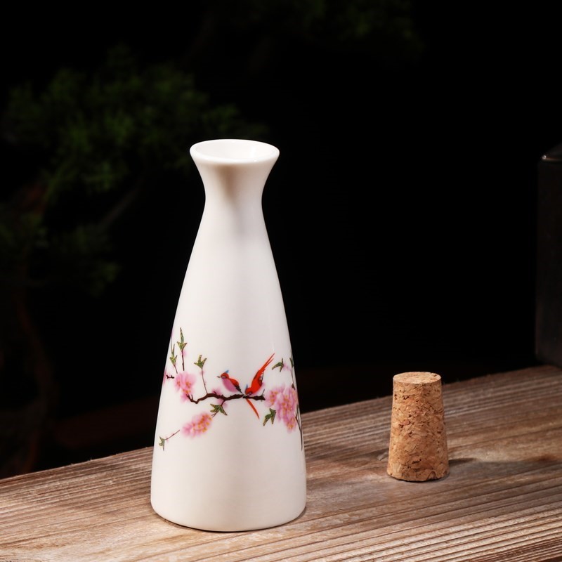中式二两小酒壶老式仿复古风分酒器陶瓷家用白清酒具传统温烫酒壶