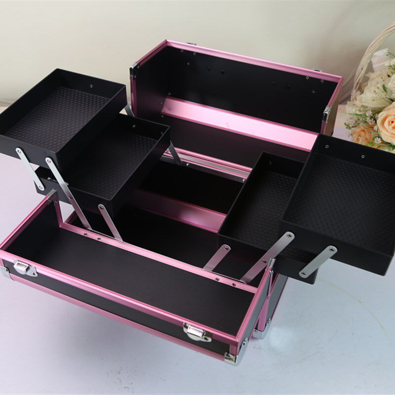 专业化妆箱包化妆盒收纳盒化妆工具多层带锁双开门手提箱中号大号 | 