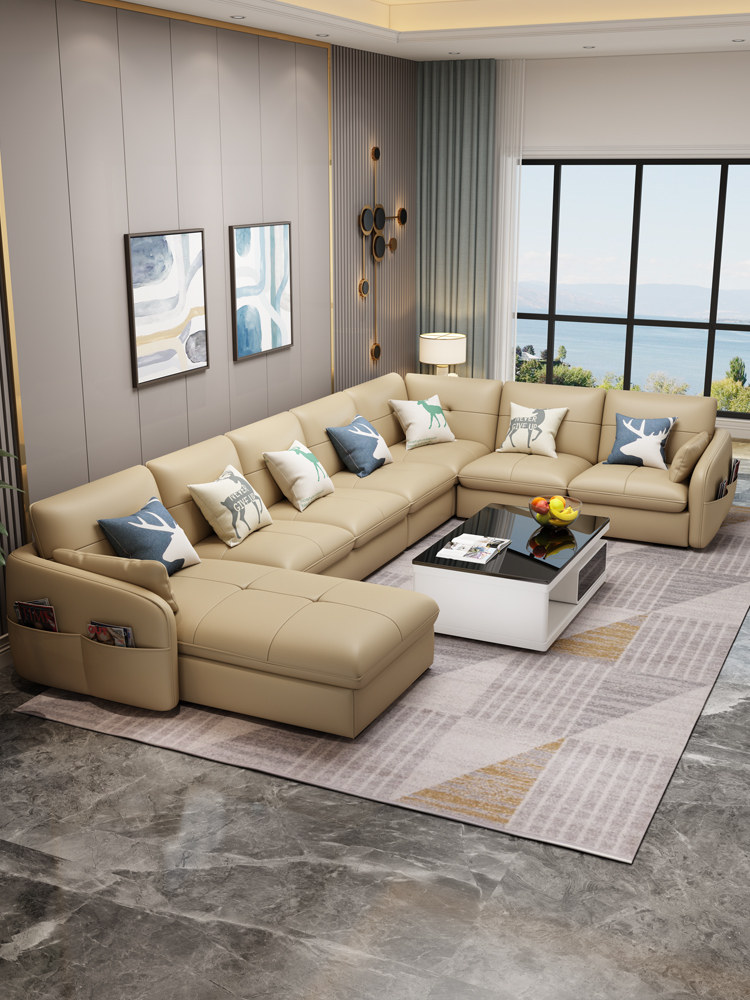 科技布艺沙发u型简约现代大小户型北欧乳胶贵妃客厅家具组合套装