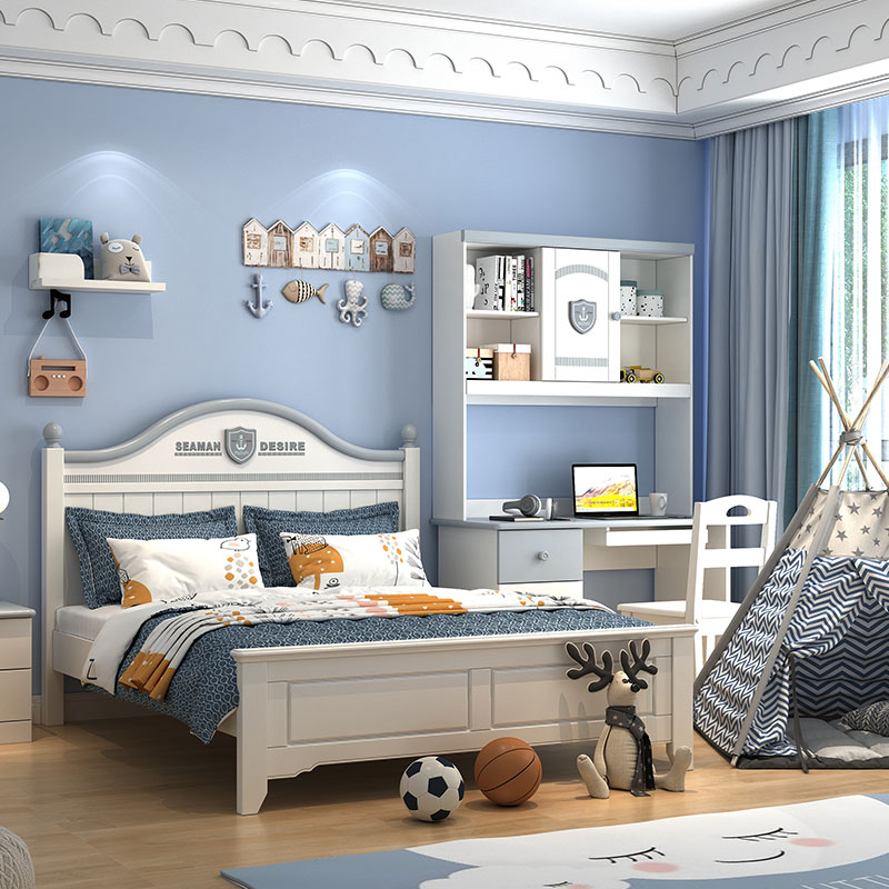 北欧儿童床男孩1.5米单人床儿童房家具青少年男生床1.2米小孩床