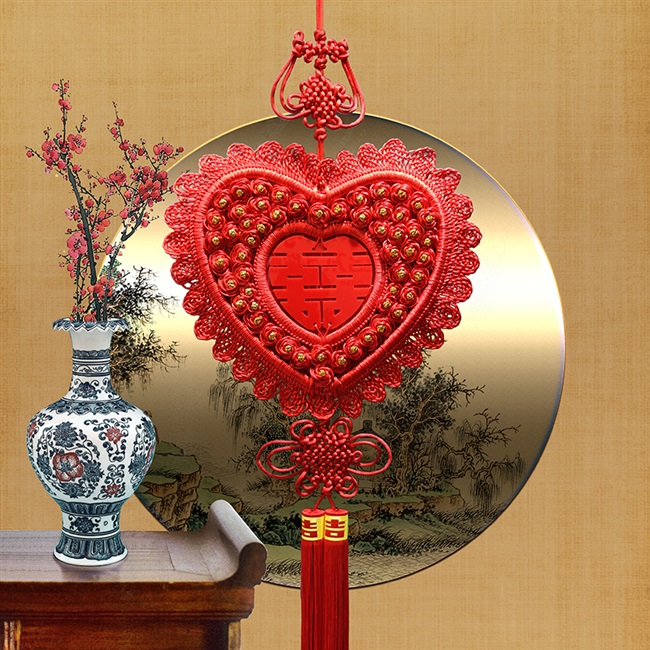 挂件婚庆玄关中国结喜字大号同心结喜庆客厅背景墙壁挂件