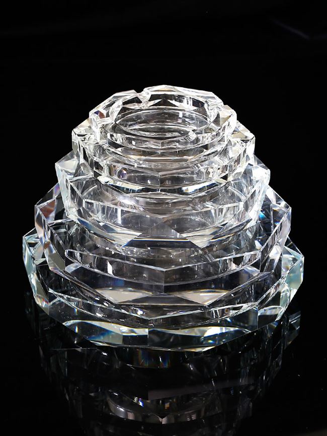 水晶玻璃八角烟灰缸图片