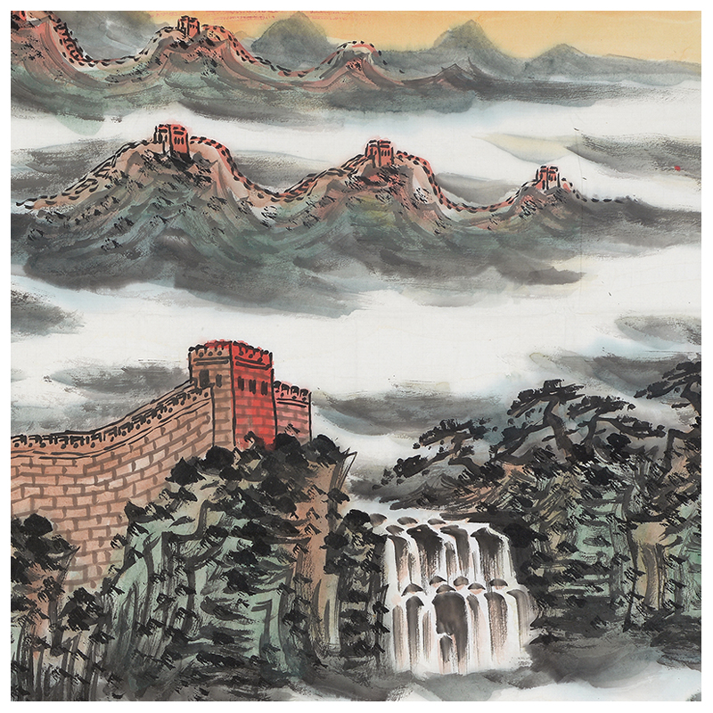王本杰《长城旭日》当代山水画名家 中国美术家协会会员