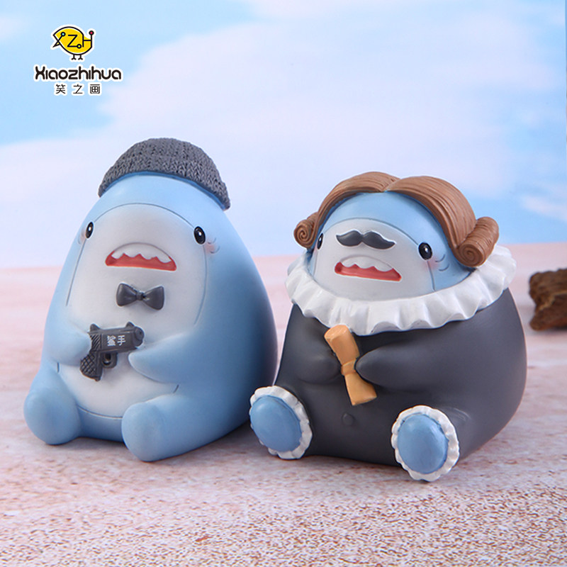 幸运鲨鱼盲盒搞笑沙雕礼物网红2021新款可爱动物手办玩具桌面摆件