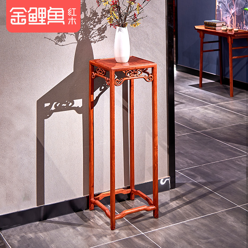 金鲤鱼红木花架缅甸花梨木花几客厅置物架大果紫檀原木榫卯高花架在类目 住宅家具, 架类, 花架/花几中 - 来自Buy2taobao.com提供专业的淘宝代购服务