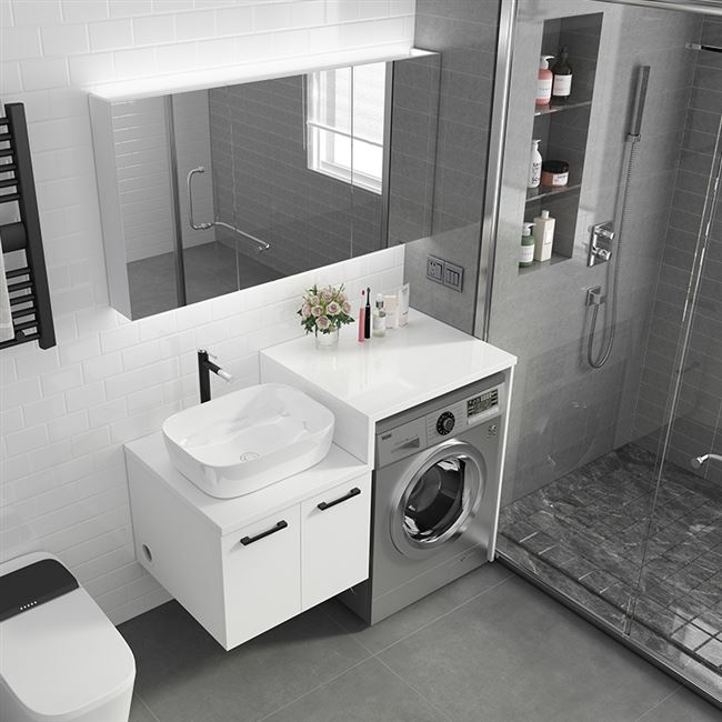 组合高低北欧卫生间洗衣机一体柜浴室柜伴侣阳台盆洗手洗脸洗漱台