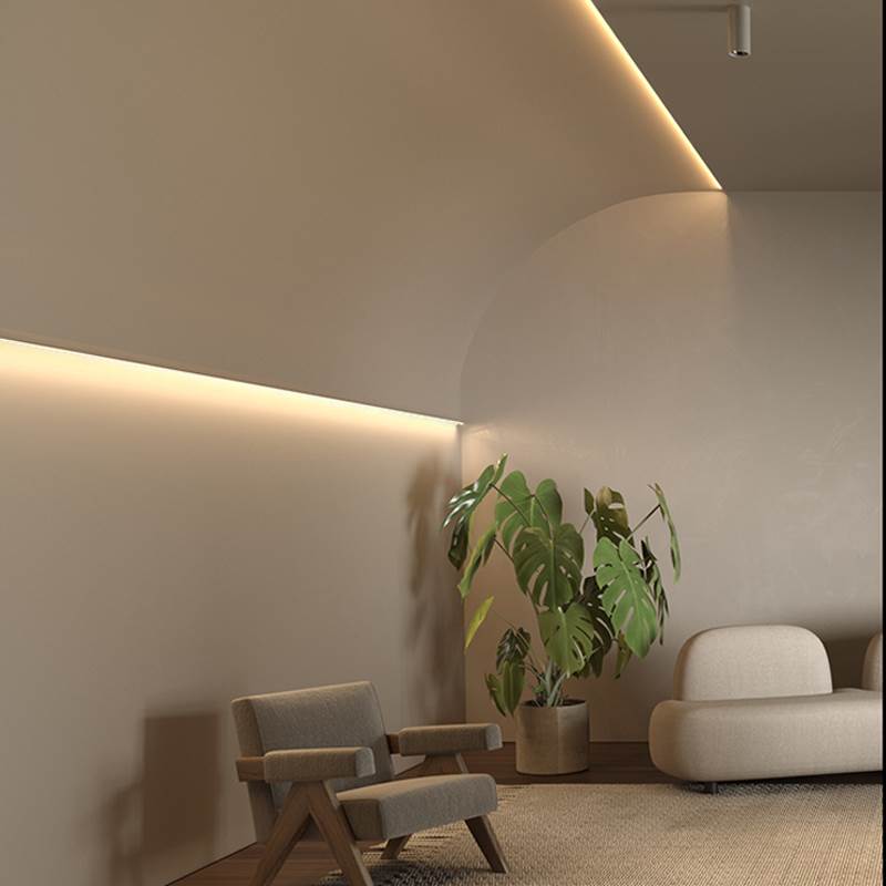 云也led客厅石膏线形腰线洗墙灯明装免开槽吊顶偏光线性线条灯带