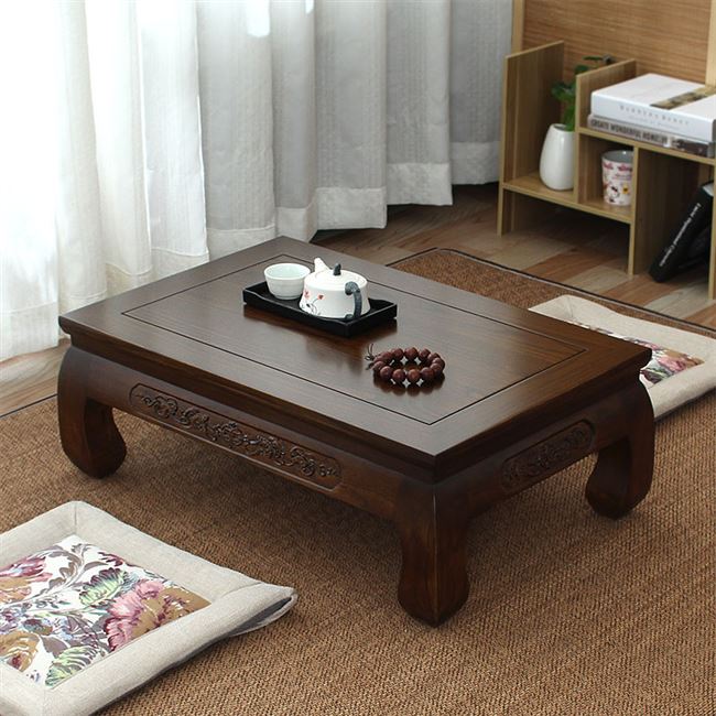实木中式小茶桌炕桌家用榻榻米小桌子飘窗小茶几矮桌地桌茶道方桌