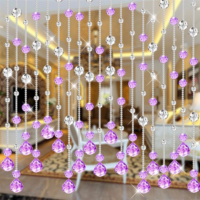 水晶隔断珠帘水晶子帘客厅玄关卫生间卧室门帘过道厨房珠帘真玻璃