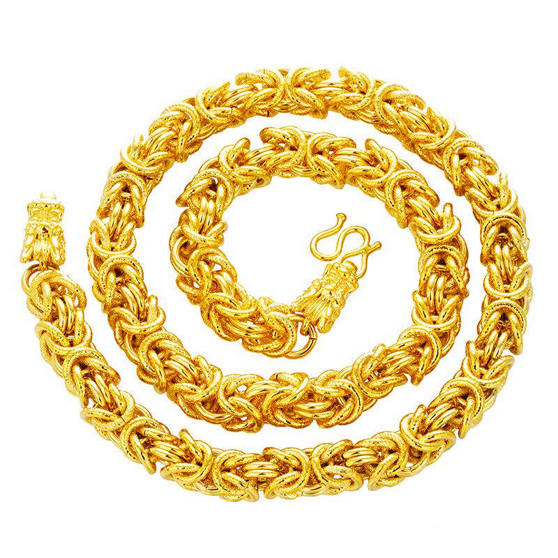 越南沙金黄金不掉色24k龙头链子镀男士999久男正品金大金粗仿优惠券